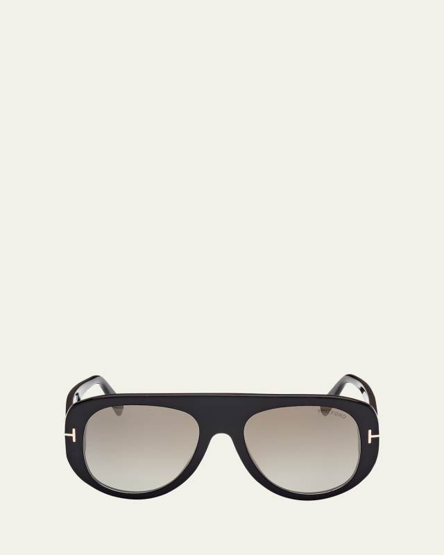 Signature T Acetate & Metal Aviator Sunglasses